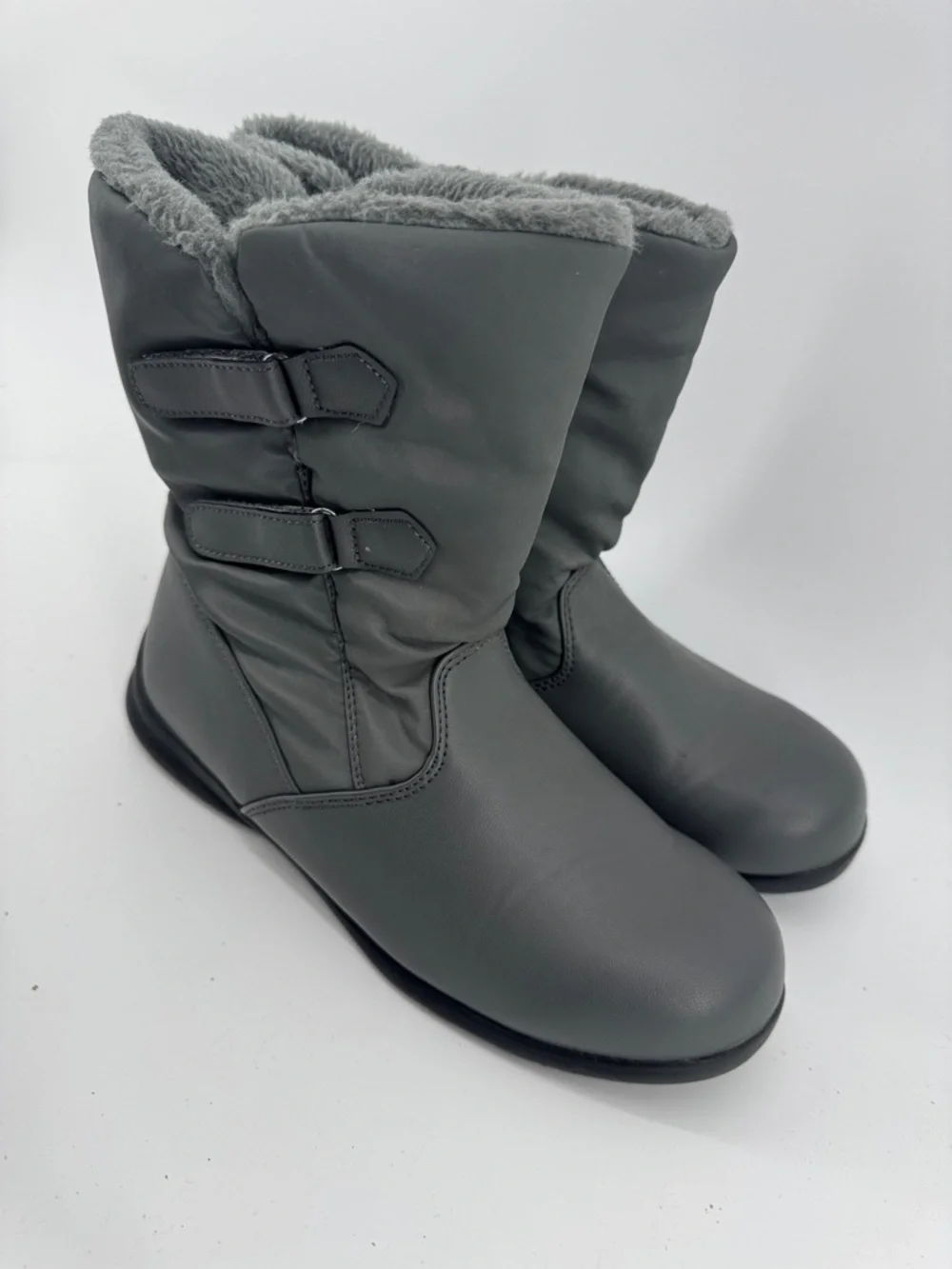TOTES Waterproof Weather Boots Insulated Faux Fur Lined Gray Women's Size7.5